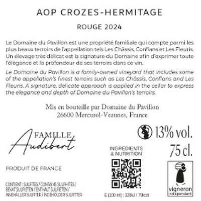 Le Pavillon rouge Crozes-Hermitage AOP 2024 von Domaine du Pavillion